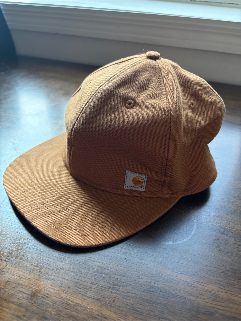 Carhartt Brown/Tan Canvas 6-Panel Cap with Logo Patch